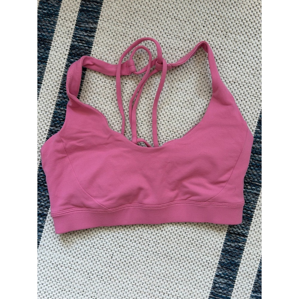 Women's Prana Pink Strappy Sports Bra SZ XS Yoga Athleisure